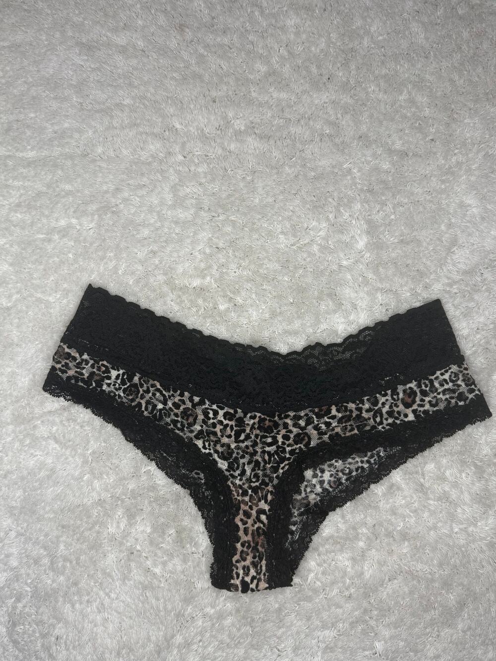NWOT The Lacie Leopard Print Lace Waist Thong Low Rise Size S